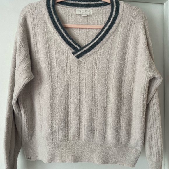 Barefoot Dreams CozyChic Lite Two-Piece Lounge Set Sand Dune/Juniper - Picture 6 of 12